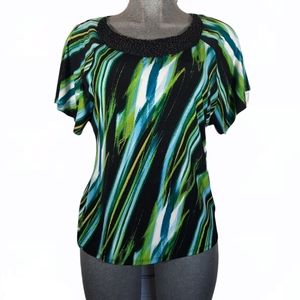 Alfani beaded neck,butterfly sleeves top size "M"